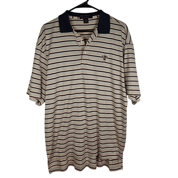 Vintage Byron Nelson Eleven Straight Men's Striped Polo Shirt Size Medium - Picture 1 of 7